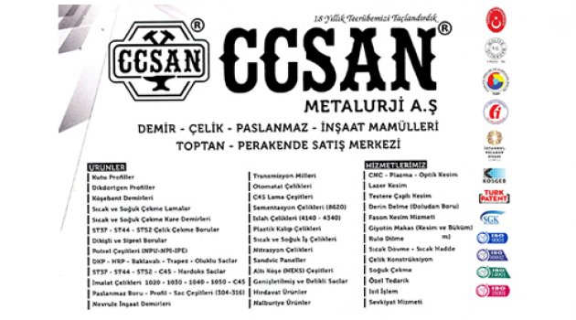                           CCSAN METALURJİ A.Ş