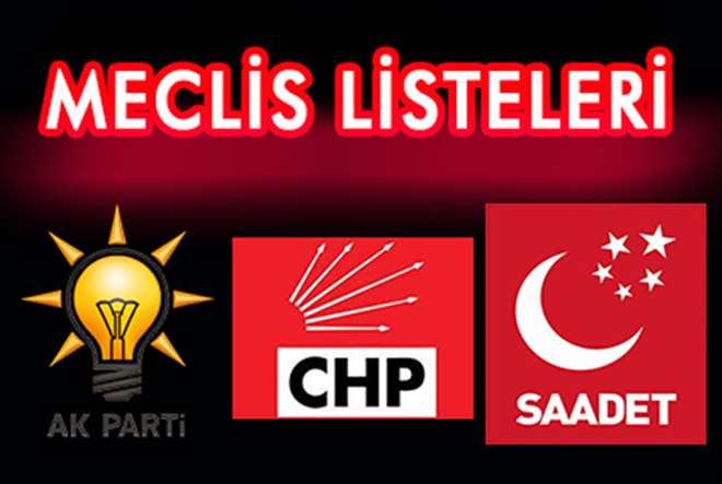 Ak Parti CHP. SAADET PARTİSİ. Gaziosmanpaşa Belediye Meclis Aday Listesi´nde çeşitli kesimlerden temsilciler olduğu  görülüyor...AK Parti Gaziosmanpaşa belediye meclis üye aday listesi