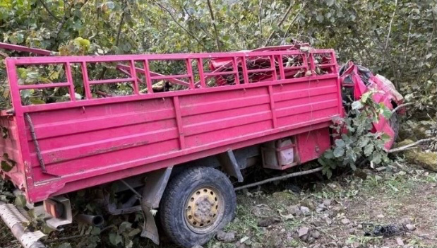  Fındık bahçesine devrilen kamyonetteki 4 kişi öldü, 1 kişi yaralandı