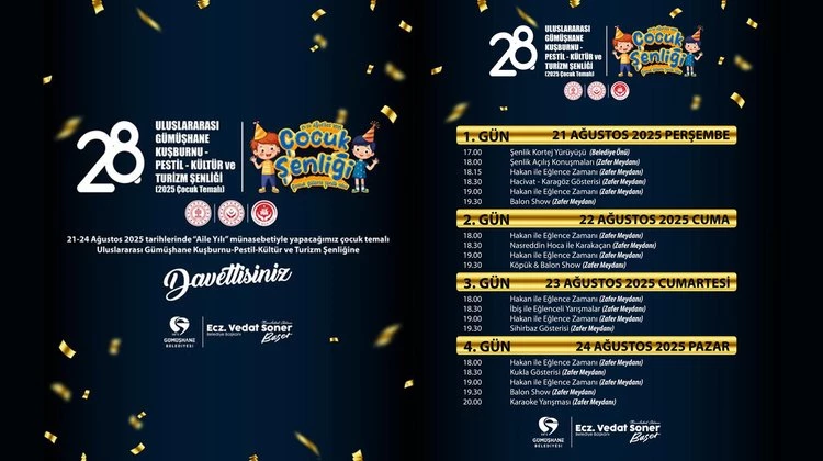 ULUSLARARASI GÜMÜŞHANE KUŞBURNU, PESTİL, KÜLTÜR VE TURİZM ŞENLİĞİ BAŞLIYOR